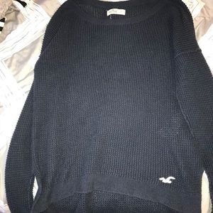 long hollister navy blue sweater